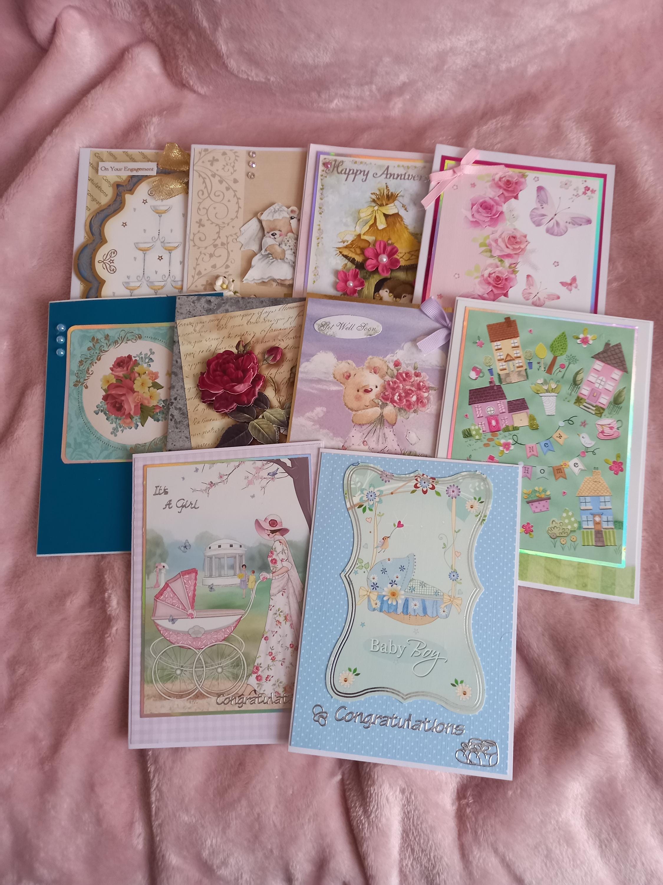 Box of 10 Handmade Occasion Cards and Envelopes - Etsy UK