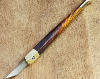 Marking Knife Craft Knife - Tapered Hexagon Cocobolo handle with on-board magnetic wrench - #658