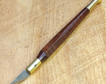 Hobby Knife - Australian Yarran hardwood and precision machined brass hardware - 'RX11" uses standard hobby knife blades - #645