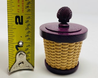 Miniature Purple Heart Nantucket Basket