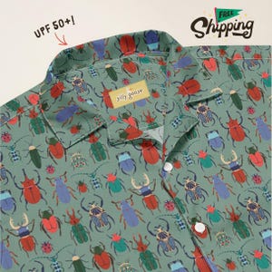Creepy Crawlies Bug Button Up | Unisex Oversized Hawaiian Shirt, Unique Funny Top, Entomologist Insect Apparel, Cool Weird Gift Idea