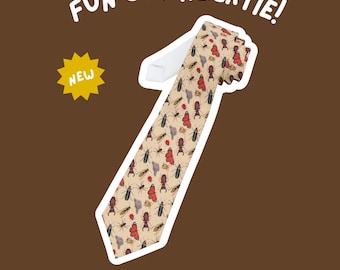 Entomology Expert Necktie | Men's Unisex Tie | Business Casual | Formal Wedding | Bugs, Insects, Unique, Novelty, Funny, Gift, For Him, Dad