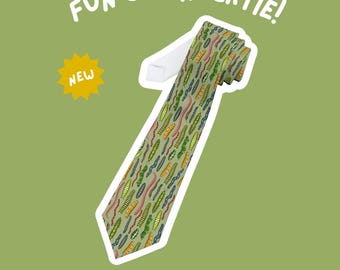 Squirm Squad Necktie | Men's Unisex Tie | Business Casual | Formal Wedding | Bugs, Insects, Unique, Novelty, Funny, Gift, For Him, Dad