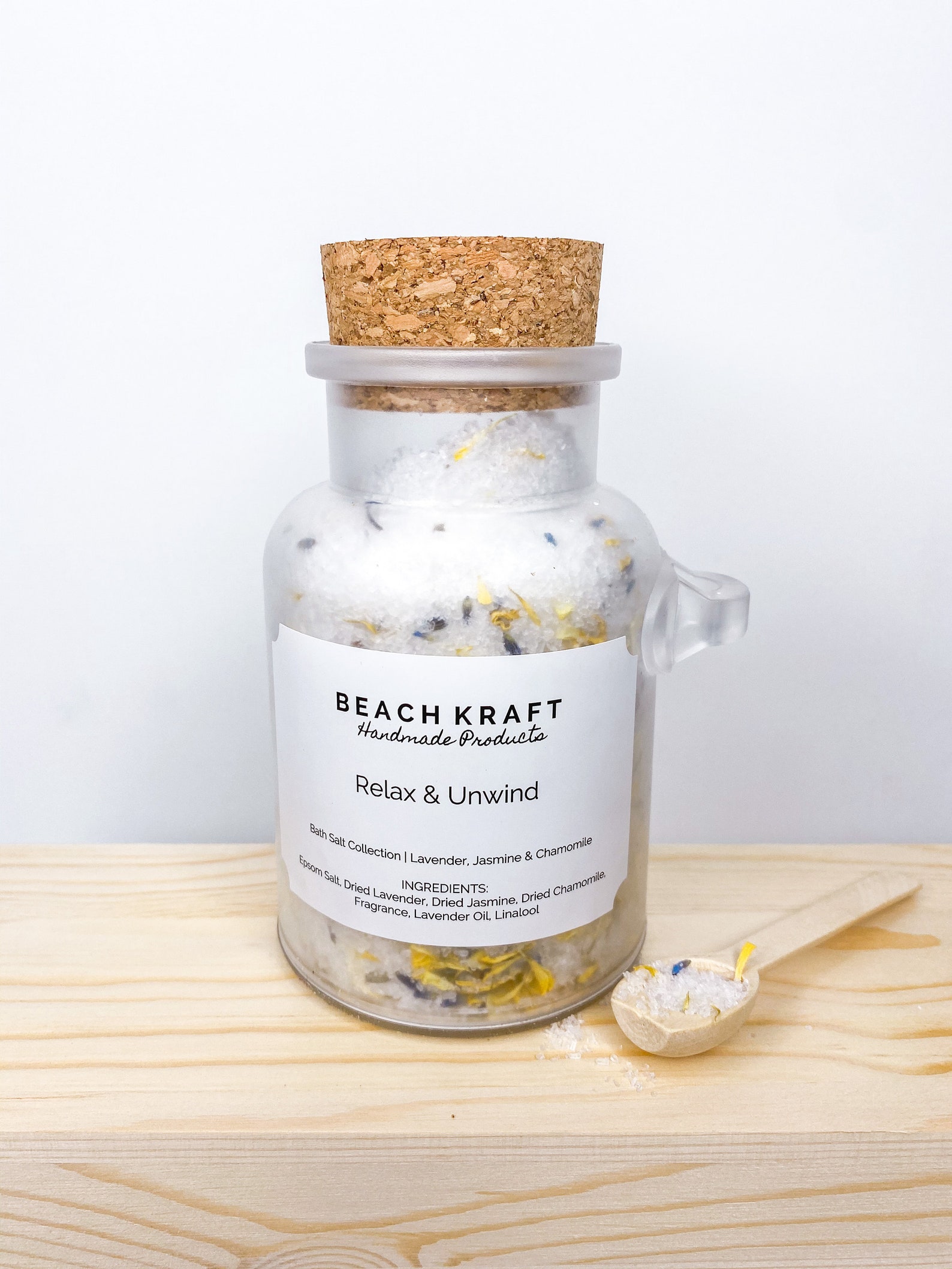 10 oz. Bath Salt Jars With Wooden Spoon Etsy