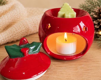 Weihnachtsbaumkugel Teelicht Duftlampe für Wax Melts Keramik Weihnachtsgeschenk Wachsmelt Burner Candle Warmer Kerzen Zubehör Geschenk