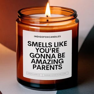 Ruikt alsof je geweldig zult zijn Ouders Geurkaars Sojawaskaars in glas Houten lont Cadeau Babyshower Zwangerschapsonthullingsdouche