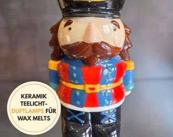 Nussknacker Teelicht Duftlampe für Wax Melts Keramik Weihnachtsgeschenk Wachsmelt Burner Snap Bar Candle Warmer Kerzen Zubehör Geschenk
