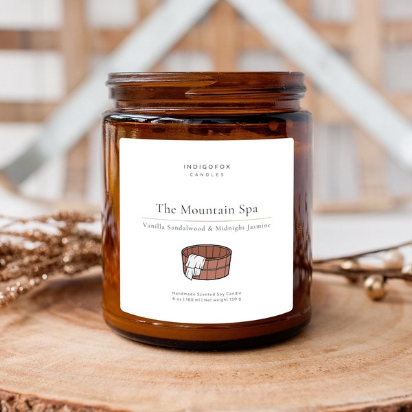 Stardew Valley Mountain Spa Scented Candle in Jar with Lid | Handmade Vegan Soy Wax Candle Gift | Cozy Fall Gamer Candle