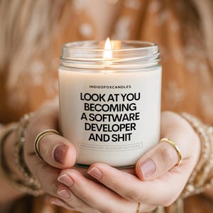Abschlussgeschenk Software Developer IT Informatik Lustige Spruch Duftkerze im Glas Sojawachs Studium Uni Bestandene Prüfung Bachelor Master