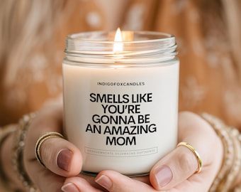 Cadeau voor aanstaande ouders: geurkaars van sojawas in een glazen pot. Ruikt naar geweldige ouders, mama, zwangerschap, aanstaande moeder, baby, geboorte, beste vriend(in).