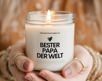 Regalo para papá - Vela perfumada personalizada en vaso - Cera de soja - El mejor papá del mundo - Gracias - Recuerdo de fiesta - Cumpleaños - Día del padre - Aniversario