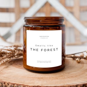 Forest scented candle in a glass "Smells Like The Forest" | Soy wax candle with lid gift idea handmade vegan natural forest trees wood scented candle