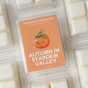 Stardew Valley Autumn Pumpkin Wachsmelts Sojawachs Duftwachs Snap Bar Teelicht Duftlampe Wachswürfel Wax Cubes Gamer Geschenkidee Kürbis