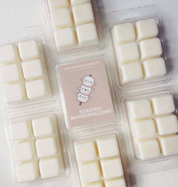 Marshmallow Vanilla Wachsmelts Sojawachs Duftwachs Vegan Snap Bar Teelicht Duftlampe Raumduft Wachswürfel Aromatherapie Wax Cubes Geschenk