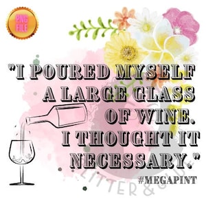 Johnny Depp - I poured myself a large glass of wine. I thought it necessary. - PNG - Sublimation 12x12in - Design PNG file ONLY