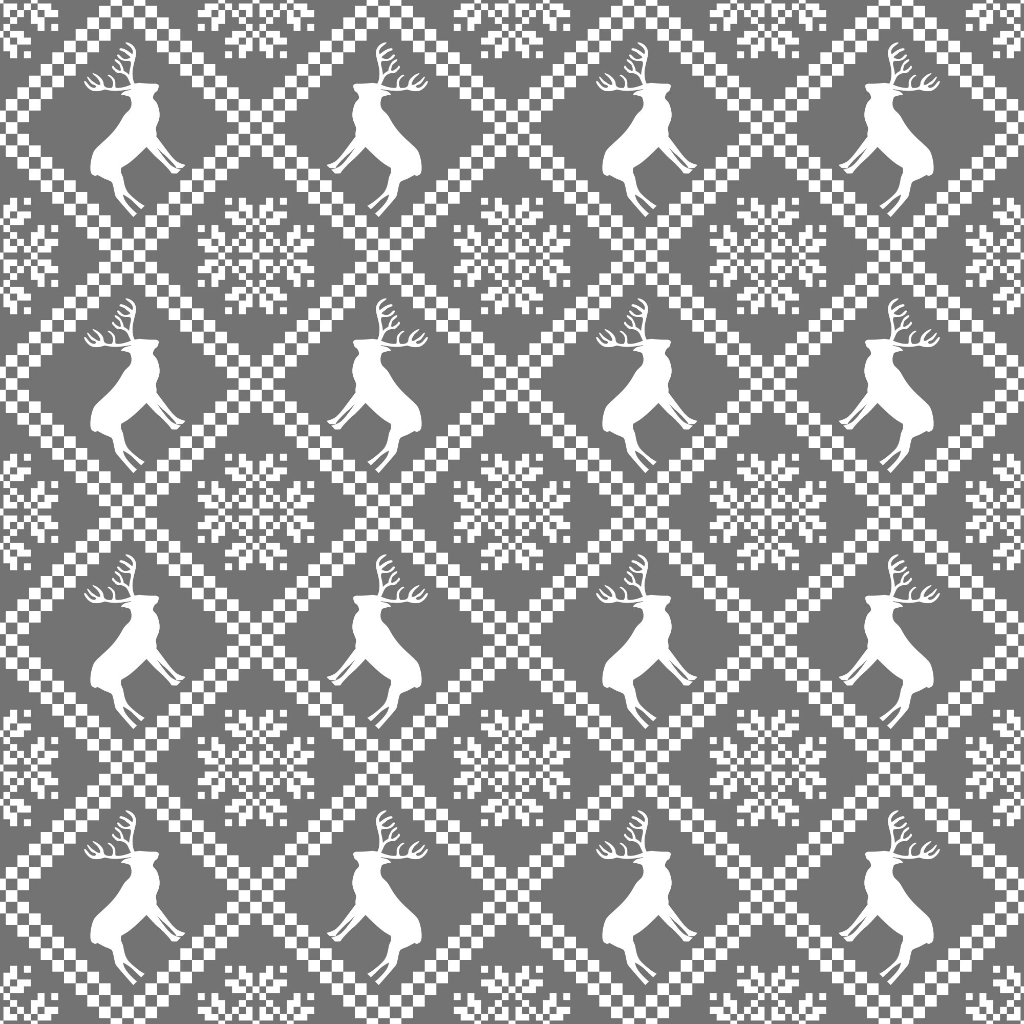 Reindeer - Christmas Pattern 12x12in - Design PNG file ONLY
