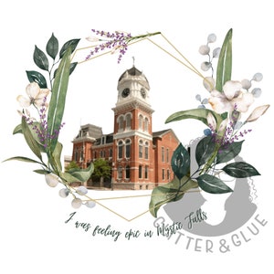 Uhrturm - Grün & Lila - I was feeling epic - Mystic Falls 12x12in - Design PNG-Datei