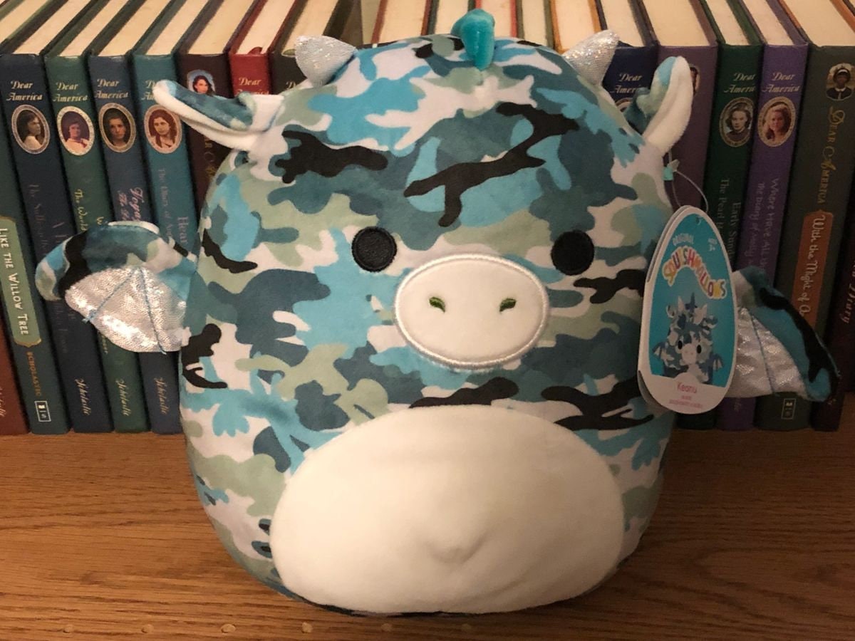 Squishmallows 8 Inch Keanu Camo Dragon 