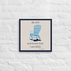 Beach Chair  Inspirational Thin Canvas Wall Art, Scripture Wall Art, Bible Verse Canvas Wall Art, Be Still Wall Art