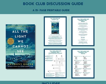 All The Light We Cannot See by Anthony Doerr Book Club Kit Printable, Discussion Questions, Trivia, Literary Fiction Ideas Booktok Readers