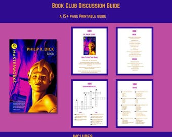 Kit imprimible para el club de lectura de Ubik, Guía de discusión de Philip K. Dick (Descarga digital)