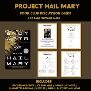 Project Hail Mary Book Club Kit Printable, Discussion Questions, Trivia, Literary Fiction Ideas for Booktok Science Fiction Readers