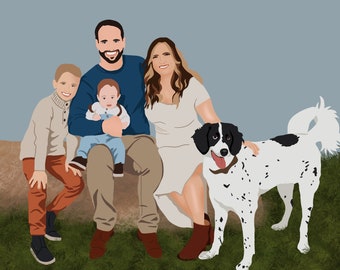 Family Portrait, Custom portrait, Couple Portrait, Couple Illustration, Custom Couple Portrait, Personalized Portrait, Couple Gift Idea