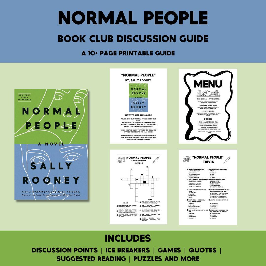 Normal People by Sally Rooney Book Club Kit Printable, Discussion ...