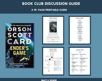 Ender's Game Book Club Kit Printable, Sci-Fi Discussion Guide, Trivia, Activities, Questions for Book Club & Classroom Use