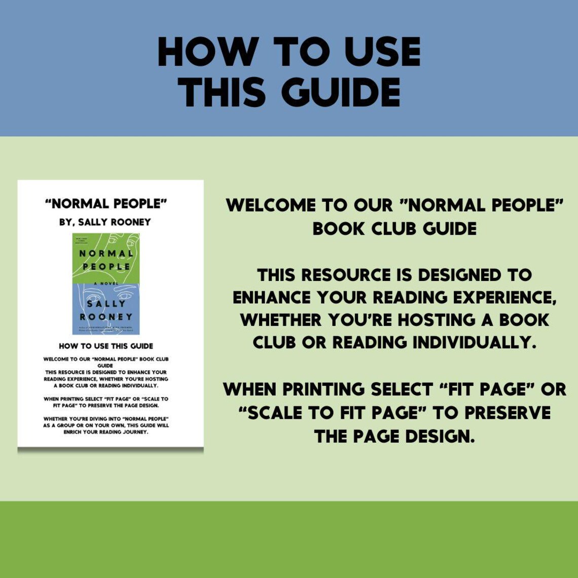 Normal People by Sally Rooney Book Club Kit Printable, Discussion ...