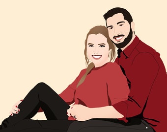 Custom portrait, Couple Portrait, Couple Illustration, Custom Couple Portrait, Family Portrait, Personalized Portrait, Anniversary gift idea