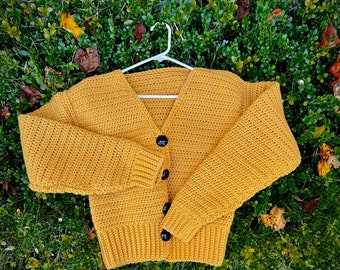 Sun Gold Cardigan sweater, women's cardigan sweater, winter knit cardigan, seasonal  cardigan crochet cardigan, gift ideas for her