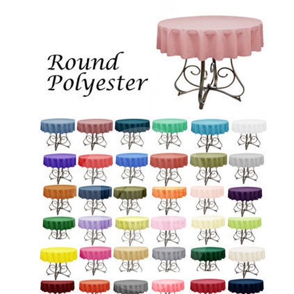 Tablecloth Polyester Round 30 ,36,45,54,60 Ideal for home decorations ,Baby shower ,Wedding,Party Rental,banquet Hall,Restaurants  Handmade