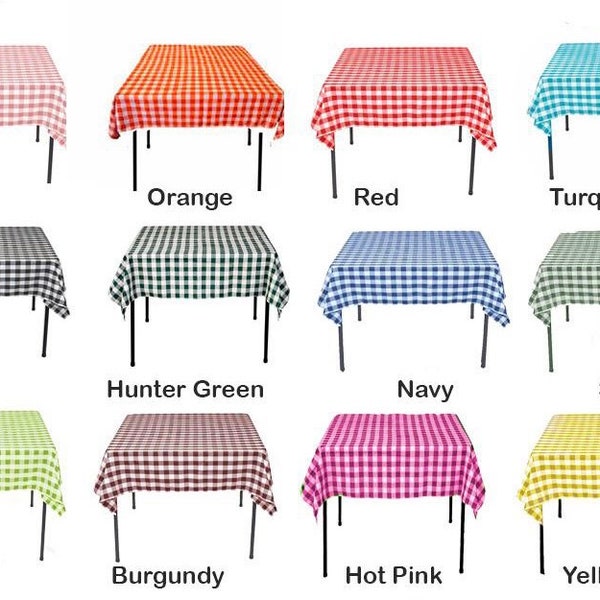 Checkered Square TableCloth Polyester,Ideal For Banquet Hall ,Baby Shower,Wedding, home decorations ,Restaurants,Handmade Made in USA