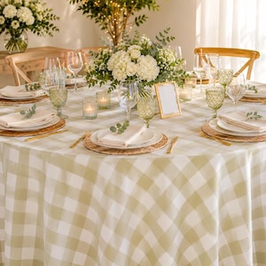 Rutig duk polyester rund 30, 36, 45, 54, 60 Perfekt för heminredning, babyshower, bröllop, festuthyrning, festsal, restauranger