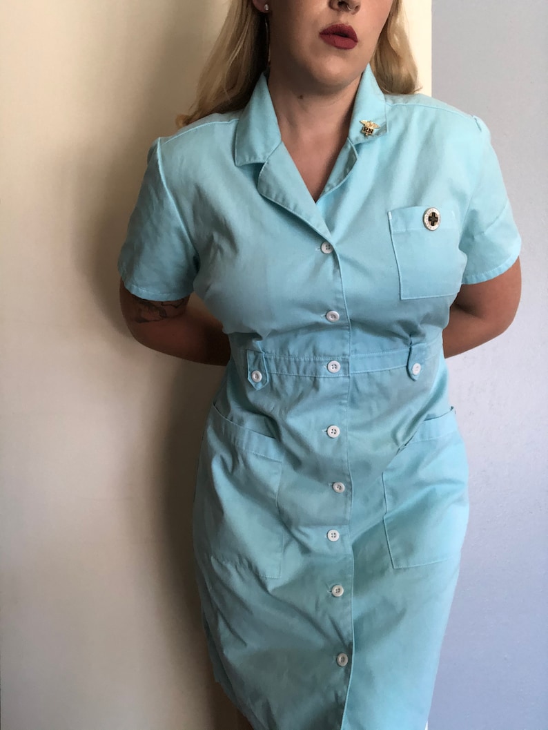 Blue Nurse Uniform Costume inspired by Nurse Ratched includes Etsy