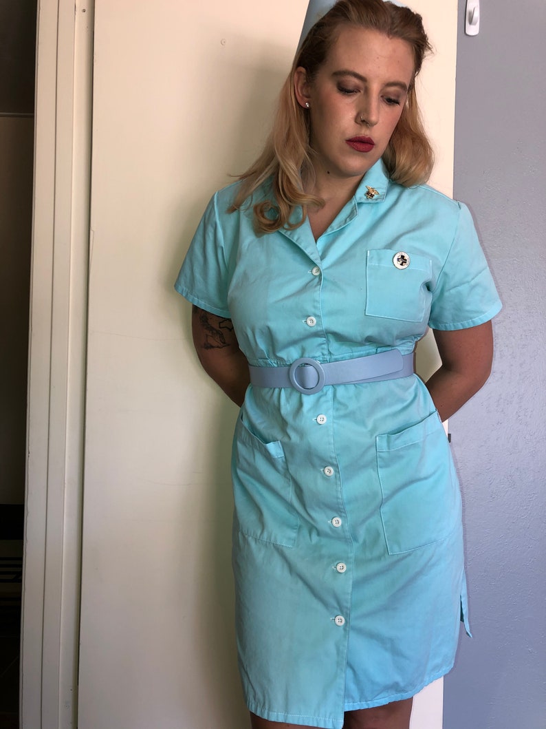 Blue Nurse Uniform Costume inspired by Nurse Ratched includes Etsy