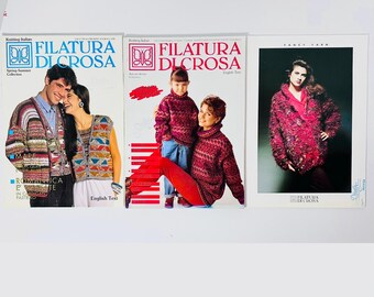 Filatura Di Crosa Knitting Vintage 96/97 Revistas de patrones en inglés Lote de 3