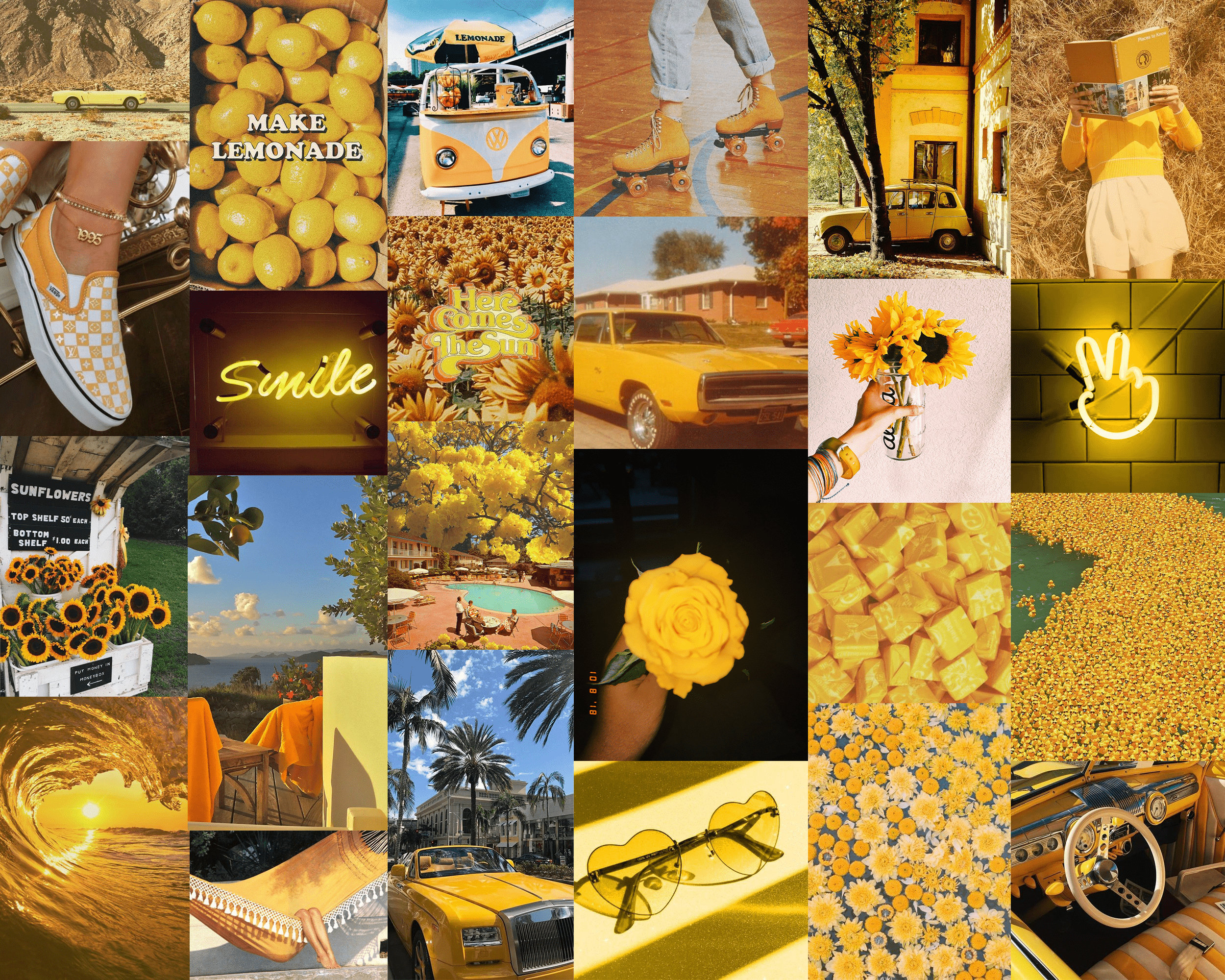 20 Greatest cute yellow wallpaper aesthetic collage You Can Use It At ...