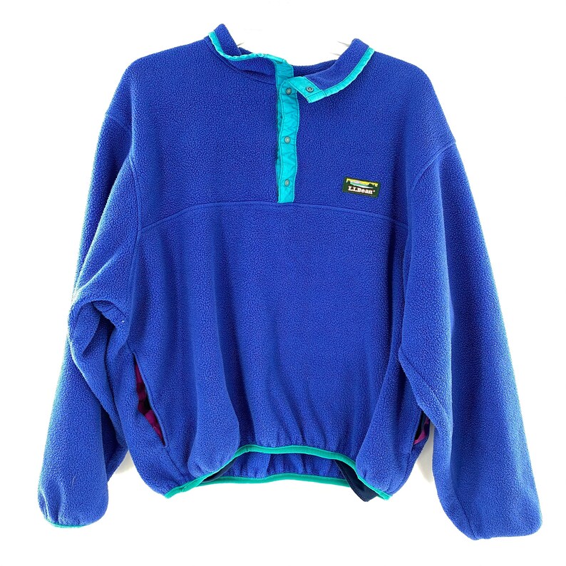 90/'s L.L Bean Fleece Snap T Pullover Size Women/'s Medium