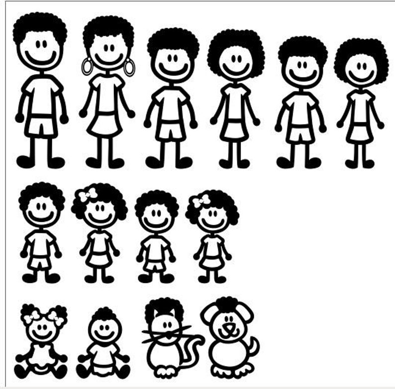 Custom African American Family decal Etsy