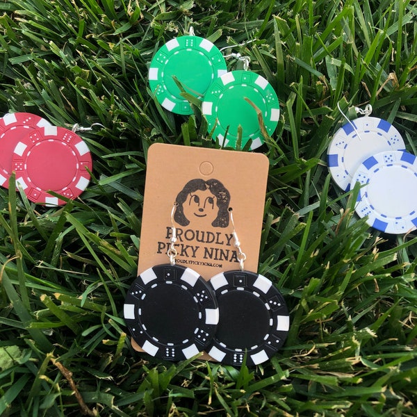 Poker Chip Earrings Etsy