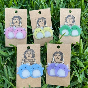 Axolotl Squishmallow Earrings
