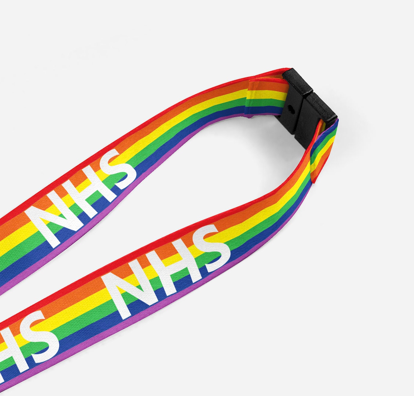 ideal for Health Care Staff Rainbow 20mm Lanyard & Blue Single Sided holder 