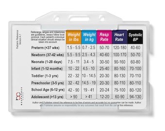 Pediatric Vital Signs & Developmental Milestones Horizontal Badge Card for Nurse Student