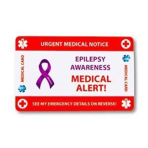 Epilepsy Medical Alert Card – Emergency ID Card & Lanyard