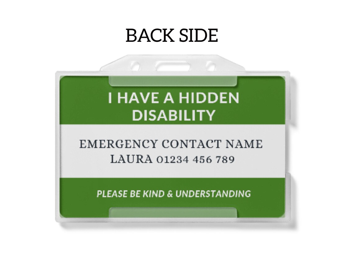 Hidden Disability Awareness ID Card with Breakaway Lanyard Etsy