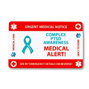 Cartão de Alerta Médico para TEPT Complexo (TEPT-C) – Cartão de Identificação de Emergência e Cordão