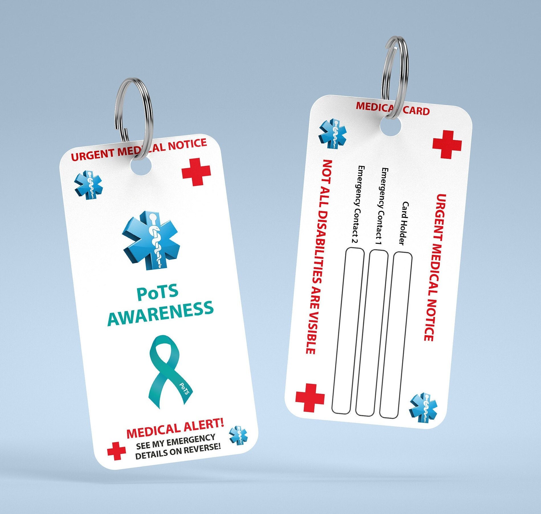 PoTS Awareness Wallet Insert Medical Card Invisible | Etsy