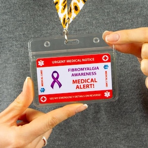 Fibromyalgia Awareness Emergency Wallet Card - I.C.E Card ID - Fibromyalgia Medical Card - PVC-kaart Creditcardformaat en hetzelfde materiaal